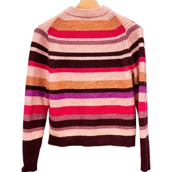 A New Day Soft Fuzzy Sweater Coloful Top Pink Purple Black Fall Winter Cozy XS - Picture 2 of 7